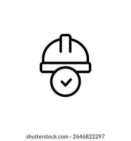hardhat outline icon symbol vector design good for web or mobile app