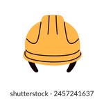 Hardhat, safety helmet icon. Builders protective wearing, head protection cap. Work headwear. Industrial workers hard hat, safe equipment. Flat vector illustration isolated on white background