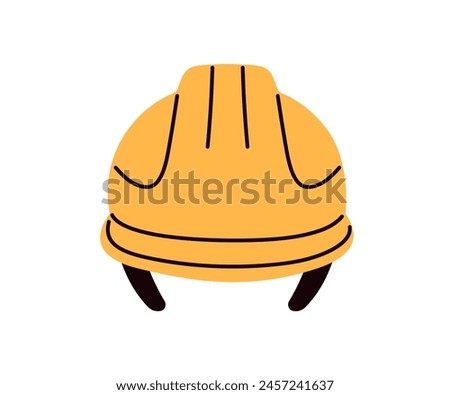 Hardhat, safety helmet icon. Builders protective wearing, head protection cap. Work headwear. Industrial workers hard hat, safe equipment. Flat vector illustration isolated on white background