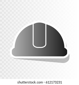 Hardhat sign. Vector. New year blackish icon on transparent background with transition.