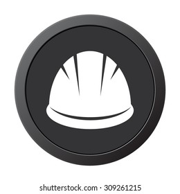 Hardhat - vector icon on a grey button