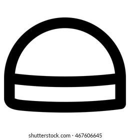 Hardhat vector icon. Style is contour flat icon symbol, black color, white background.