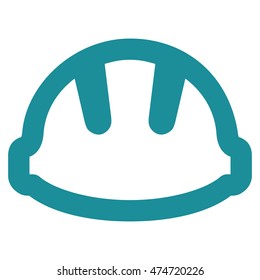 Hardhat vector icon. Style is contour flat icon symbol, soft blue color, white background.
