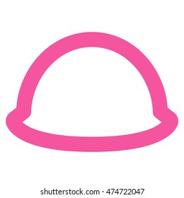 Hardhat vector icon. Style is contour flat icon symbol, pink color, white background.