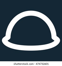 Hardhat vector icon. Style is linear flat icon symbol, white color, dark blue background.