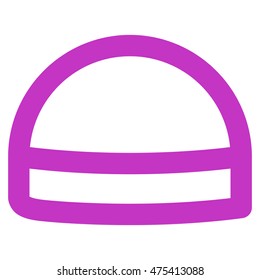 Hardhat vector icon. Style is linear flat icon symbol, violet color, white background.