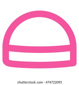 Hardhat vector icon. Style is outline flat icon symbol, pink color, white background.