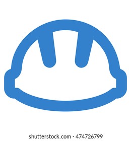 Hardhat vector icon. Style is outline flat icon symbol, cobalt color, white background.