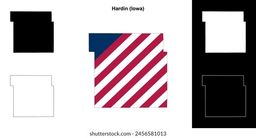 Hardin County (Iowa) outline map set