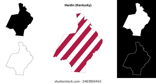 Hardin County (Kentucky) outline map set