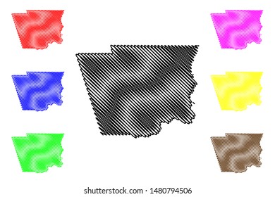 Hardin County, Texas (Counties in Texas, United States of America,USA, U.S., US) map vector illustration, scribble sketch Hardin map