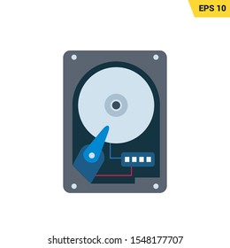 hardisk icon in flat style with coloful