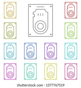 hardisk iconmulti color icon. Simple thin line, outline vector of Web Design Development icons for UI and UX, website or mobile application