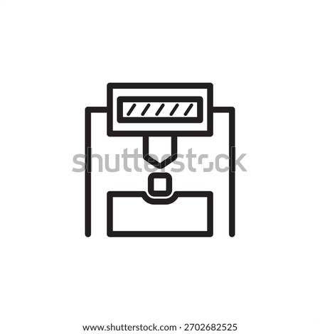 Hardness tester icon symbolizing material resistance analysis and mechanical property validation, representing specialized quality control instrumentation, industrial metrology, and materials testing.