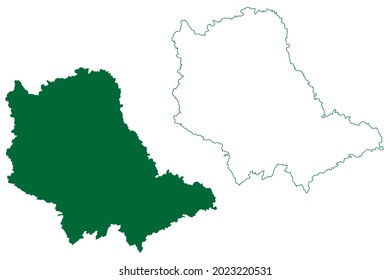 Hardoi district (Uttar Pradesh State, Republic of India) map vector illustration, scribble sketch Hardoi map