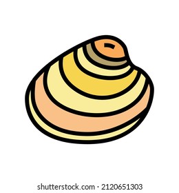 hard-shell atlantic clam color icon vector. hard-shell atlantic clam sign. isolated symbol illustration