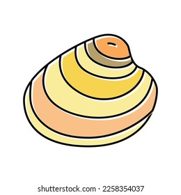 hard-shell atlantic clam color icon vector. hard-shell atlantic clam sign. isolated symbol illustration