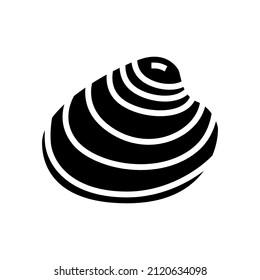 hard-shell atlantic clam glyph icon vector. hard-shell atlantic clam sign. isolated contour symbol black illustration