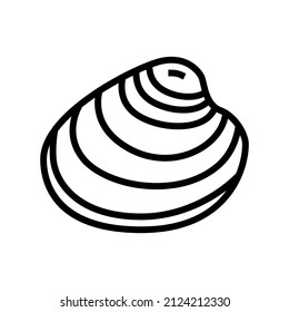 hard-shell atlantic clam line icon vector. hard-shell atlantic clam sign. isolated contour symbol black illustration