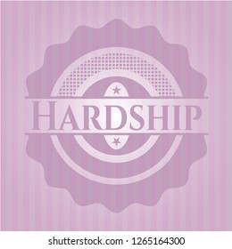 Hardship pink emblem. Retro