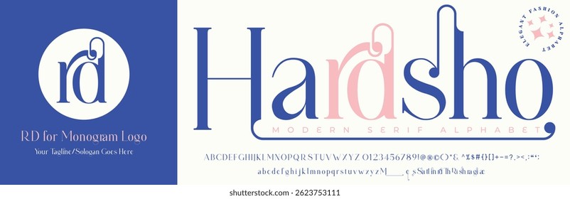 Hardsho Serif Typeface Elegant Modern Monogram Font alphabet