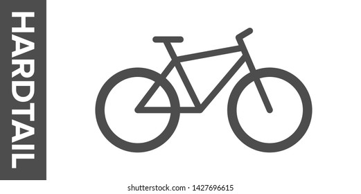 Hardtail bike silhouette. Vector flat icon.