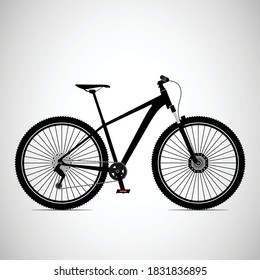 Hardtail Mountain Bike. Iconic vector artwork. Eps9 compatible, total transparency, all objects are expanded.