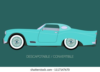 hardtop convertible car, side view of car, automobile, motor vehicle