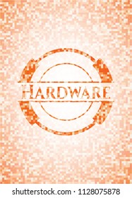 Hardware abstract orange mosaic emblem