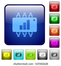Hardware acceleration color glass rounded square button set