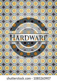  Hardware arabesque emblem background. arabic decoration.