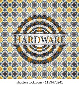 Hardware arabesque emblem background. arabic decoration.