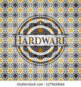 Hardware arabesque emblem background. arabic decoration.