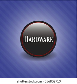 Insignia brillante negra de hardware