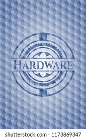 Hardware blue hexagon badge.