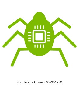 Hardware Bug vector icon. Flat eco green symbol. Pictogram is isolated on a white background. Designed for web and software interfaces.