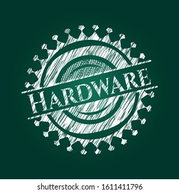 Hardware chalk emblem. Vector Illustration. Detailed.