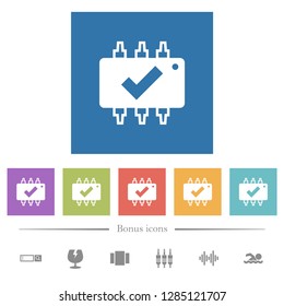 Hardware checked flat white icons in square backgrounds. 6 bonus icons included.