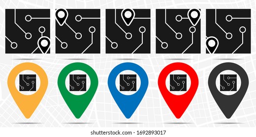 Hardware, chip icon in location set. Simple glyph, flat illustration element of hardware theme icons