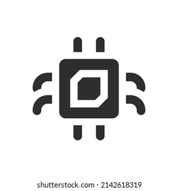 Hardware chip icon on white background