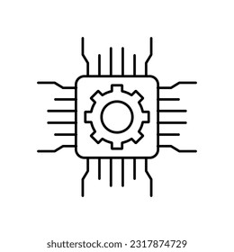 Hardware Chip  Outline Vector Icon that can easily edit or modify 

