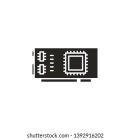 hardware, chip, processor, video card icon. Simple glyph, flat vector of hardware icons for UI and UX, website or mobile application