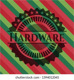 Hardware christmas colors emblem. Vector Illustration. Detailed.