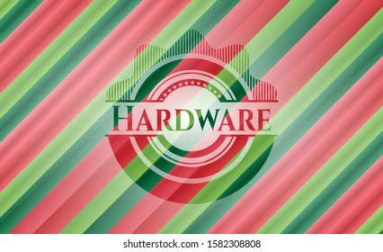 Hardware christmas colors emblem. Vector Illustration. Detailed.
