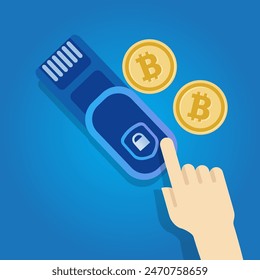 Hardware Cold Wallet Bitcoin Krypto gesicherter USB-Dongle verschlüsselt, um digitales Geld zu speichern 