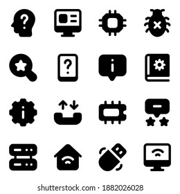 
Hardware Component and Feedback Solid Icons 