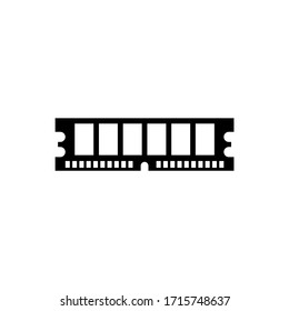 Hardware Computer Memory Chip, PC RAM. Flat Vector Icon illustration. Simple black symbol on white background. Hardware Computer Memory Chip, PC RAM sign design template for web and mobile UI element