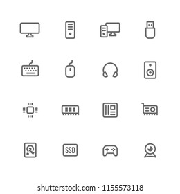 Hardware and Computer Peripherals Icon Set