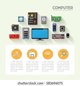 hardware computer in simple graphic