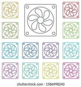 hardware, cooler, pc multi color icon. Simple thin line, outline vector of hardware icons for UI and UX, website or mobile application